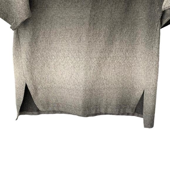 Lafayette 148 New York Gray Ombré Textured Tunic Top Size large Cut out hem - Picture 2 of 6